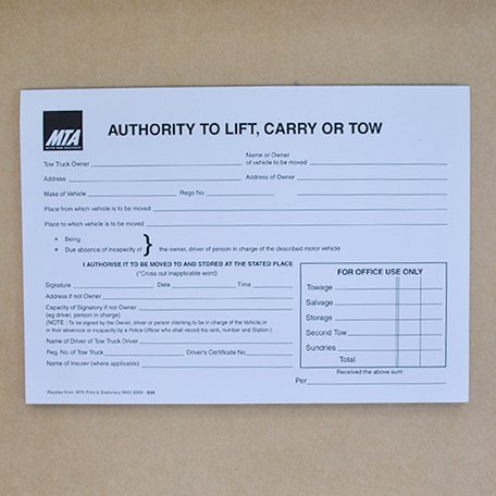 S80 - Authority to Lift & Tow